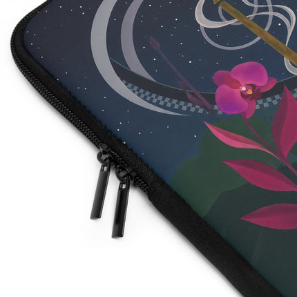 🌙🌻 The Lady Of The Midnight Garden Laptop Sleeve – Art Deco Floral Fantasy