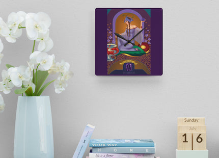 February & Amethyst Zodiac Acrylic Wall Clock