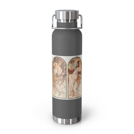 The Seasons by Alphonse Maria Mucha Copper Vacuum Insulated Bottle, 22oz