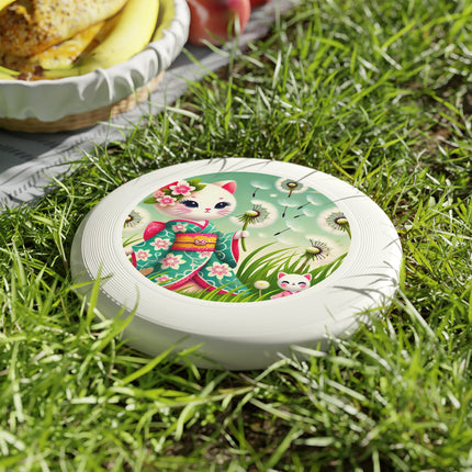 Geisha Kitten and the Dandelion Wish Wham-O Frisbee – Gentle Wishes & Whispering Winds