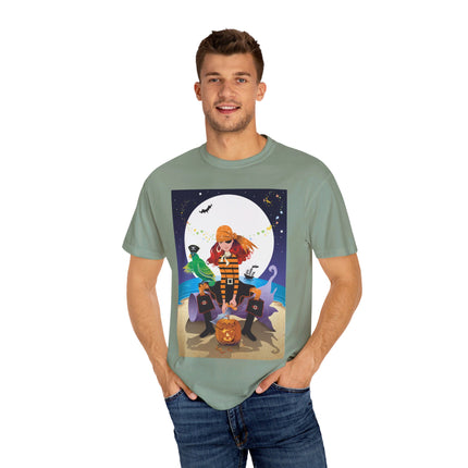 Moonlit Pirate Halloween Unisex Garment-Dyed T-shirt