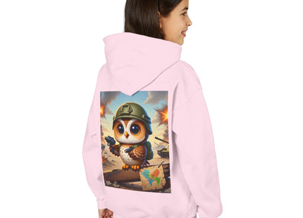 Owl on the Front Lines Youth Heavy Blend Hooded Sweatshirt