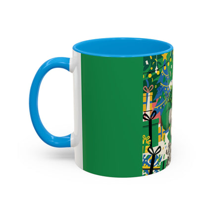 🍀🎄 The Emerald Holly Christmas Colorful Mug – Art Deco Holiday Elegance