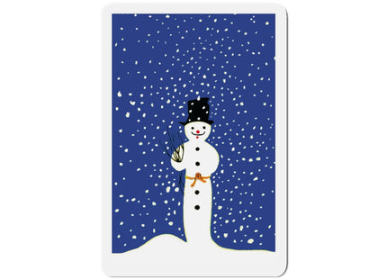 Snowman in Falling Snow Die-Cut Magnets (5 Sizes)