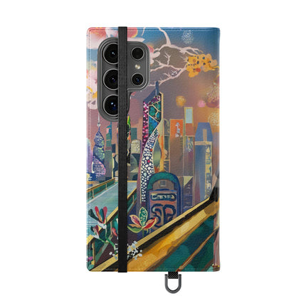 🤖🌆 Cyber Punk Robot Models Flip Case – Futuristic Fashion & Neon Elegance