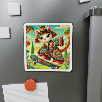 Dragon Dance on Wheels Die-Cut Magnets (5 Sizes)