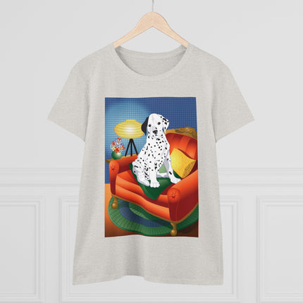 A Dalmatian's Cozy Corner Women's Midweight Cotton Tee