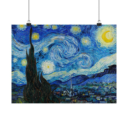 The Starry Night by Vincent Van Gogh Matte Horizontal Posters