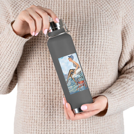 Playful Waves and Fashion Follies Copper Vacuum Insulated Bottle, 22oz