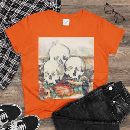 The Three Skulls by Paul Cézanne Women's Midweight Cotton Tee