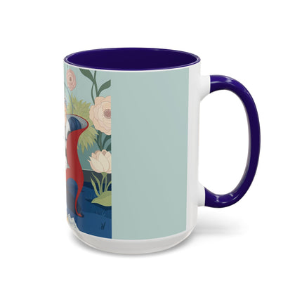 The Lady Of The Scarlet Chaise Colorful Mugs – Art Deco Romantic Elegance