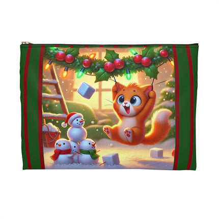 Naughty or Nice Kitten Christmas Accessory Pouch