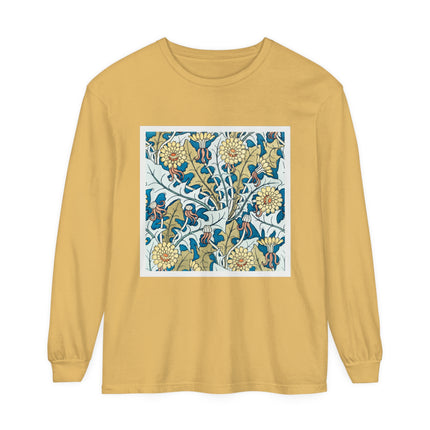 Art Nouveau Dandelion Flower Garment-dyed Long Sleeve T-Shirt