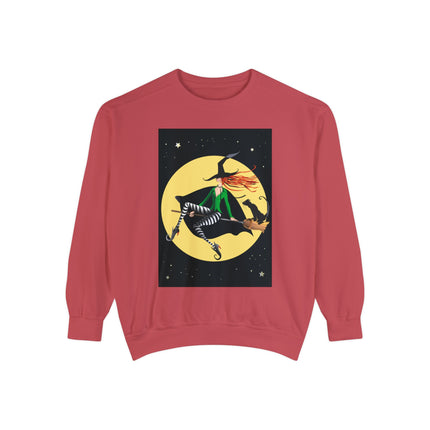 A Witch’s Moonlit Flight Unisex Garment-Dyed Sweatshirt