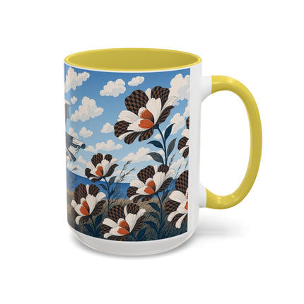 🌊🌼 The Windswept Seaside Promenade Colorful Mug – Art Deco Coastal Elegance