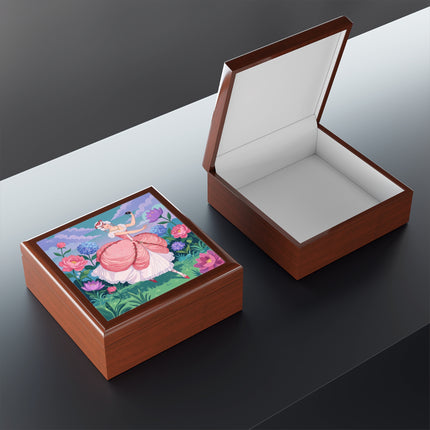 🎭🌸 The Lady Of The Secret Masquerade Jewelry Box – Art Deco Garden Fantasy
