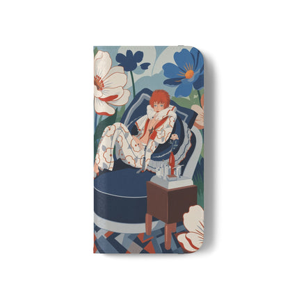 🌺🪞 The Lady Of The Grand Flower Salon Flip Case – Art Deco Floral Elegance