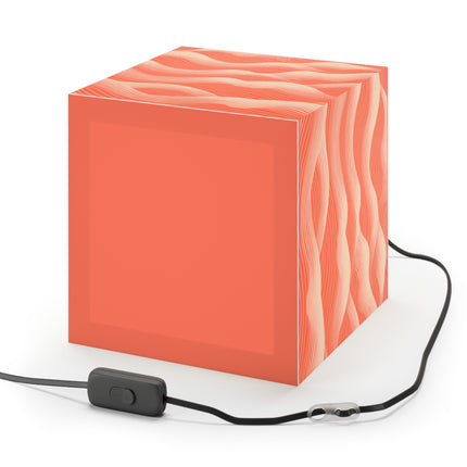 Hues of Orange and Beige Wave Pattern Light Cube Lamp