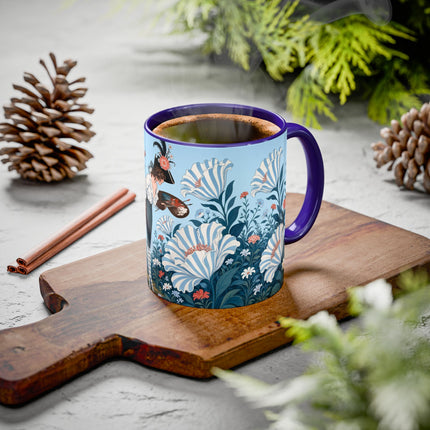 🎨💙 The Enchanted Garden Artist Colorful Mug – Art Deco Floral Whimsy