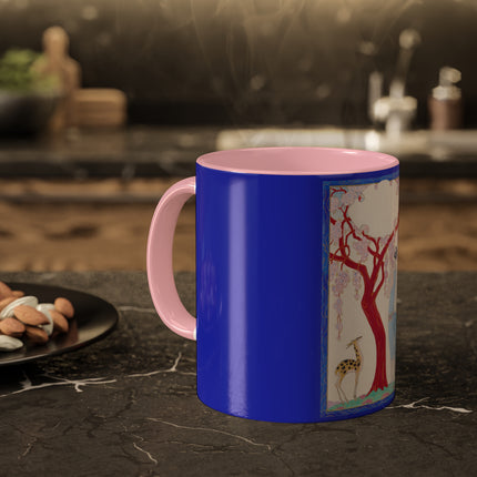Woman, Fawn, and Red Tree by George Barbier Colorful Mugs, 11oz