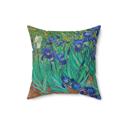 Irises by Vincent Van Gogh Spun Polyester Square Pillow