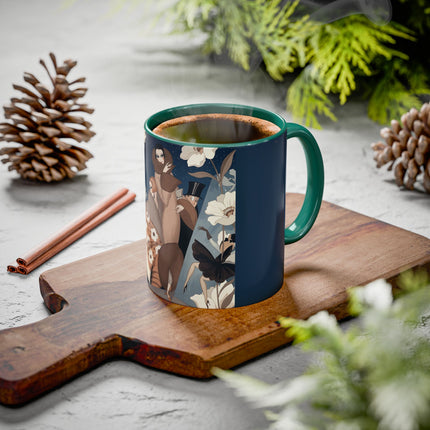 🌸✨ The Midnight Magnolia Masquerade Colorful Mug – Art Deco Nocturne
