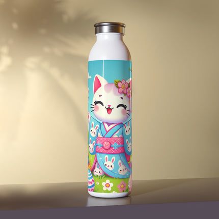 Springtime Kitten’s Easter Joy Slim Water Bottle