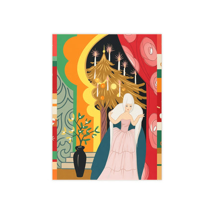 🕯️🎄 The Lady Of The Candlelit Christmas Alcove Ceramic Tile – Art Deco Holiday Elegance