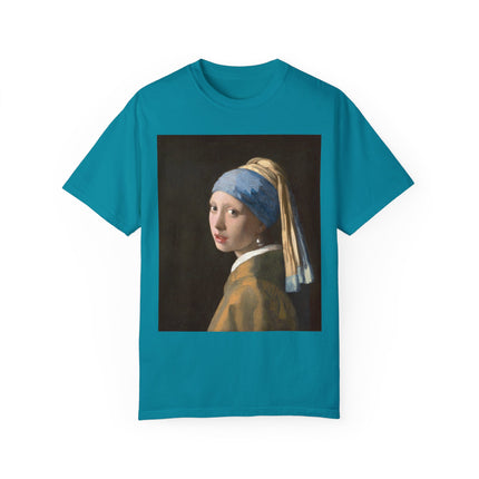 Girl with a Pearl Earring by Johannes Vermeer Unisex Garment-Dyed T-shirt