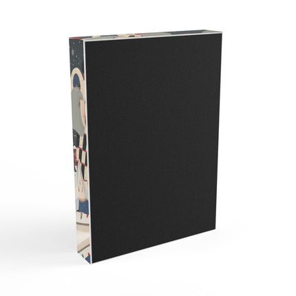 ❄️✨ The Winter Couture Promenade Acrylic Art Block – Art Deco Holiday Elegance