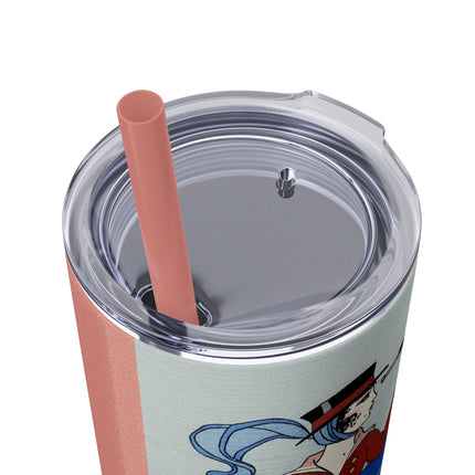 Costume de Yacht by George Barbier Skinny Tumbler with Straw, 20oz