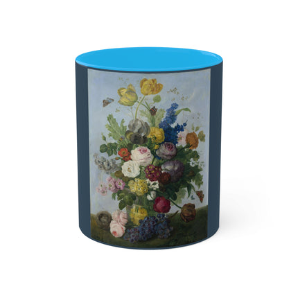 Bouquet of Flowers and a Nest by Sebastian Wegmayr Colorful Mugs, 11oz