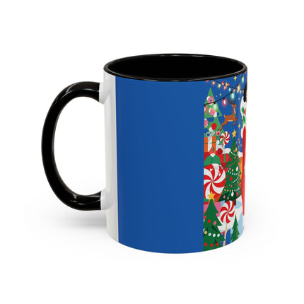 🦌🍬 The Lady Of The Peppermint Christmas Garden Colorful Mug – Colorful Art Deco Holiday Fantasy