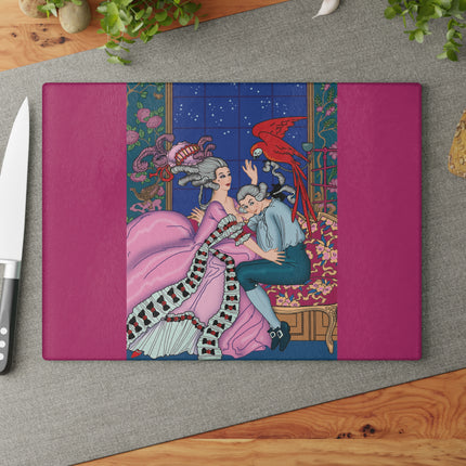 The Jealous Parrot by George Barbier Glass Cutting Board