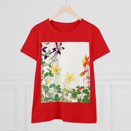 Aquilegia Flowers by Tanigami Kônan Women's Midweight Cotton Tee