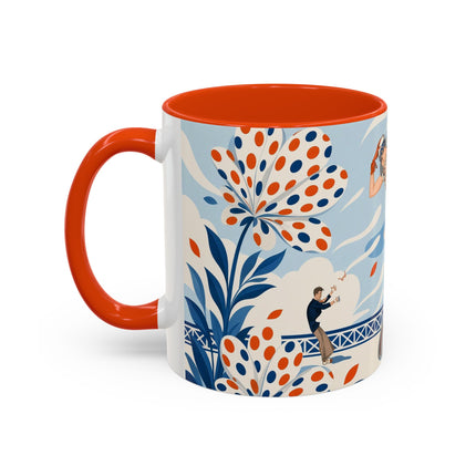 🌼🧡 The Polka Dot Wind Dancer Colorful Mug – Art Deco Fashion Whimsy