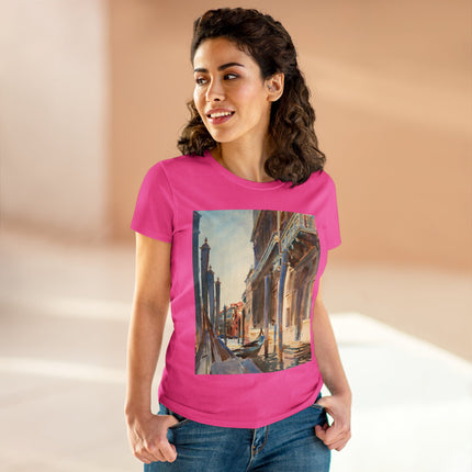 Gondola Moorings on the Grand Canal by John Singer Sargent Women's Midweight Cotton Tee