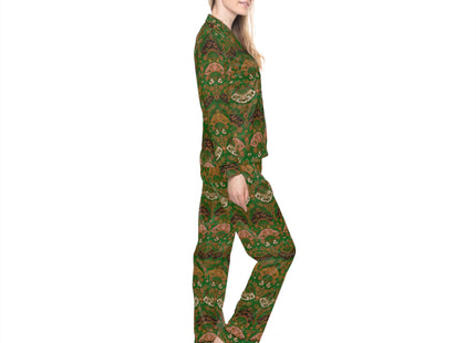Japanese Fan Pattern by G.A. Audsley Women's Satin Pajamas (AOP)