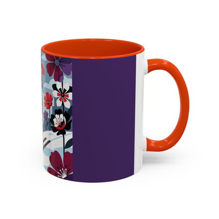 🎿❄️ The Winter Flower Skier Colorful Mug – Art Deco Alpine Fantasy