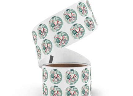 Candy Cane Timekeeper Bunny Round Sticker Label Rolls