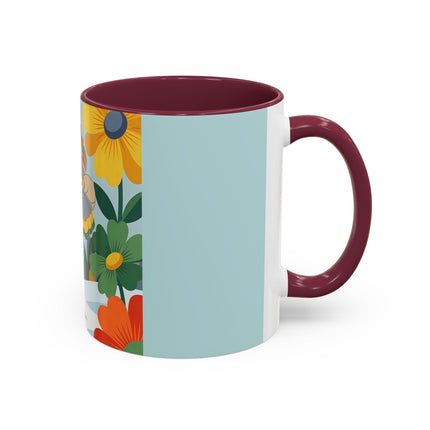 ❄️🌼 The Winter Flower Wanderer Colorful Mug – Colorful Art Deco Snow Fantasy