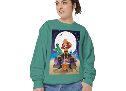 Moonlit Pirate Halloween Unisex Garment-Dyed Sweatshirt