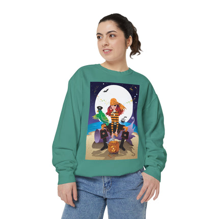 Moonlit Pirate Halloween Unisex Garment-Dyed Sweatshirt