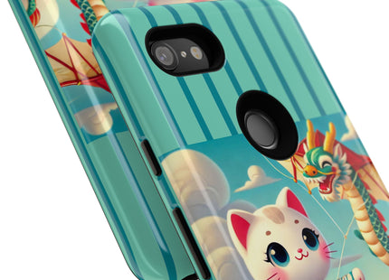 Geisha Kitten and the Dragon Kite Phone Cases