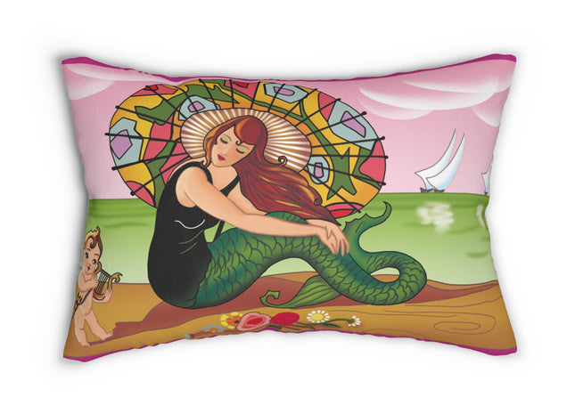 Siren Serenade by Carlo Chiostri Spun Polyester Lumbar Pillow