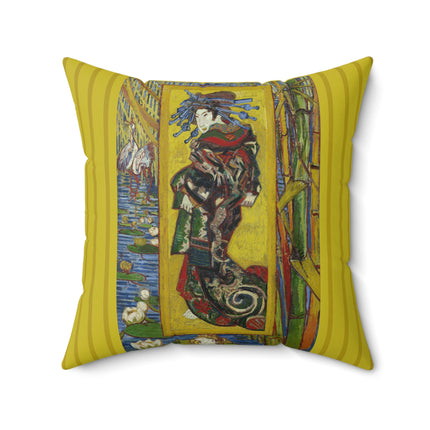 Courtesan (after Eisen) by Vincent van Gogh Spun Polyester Square Pillow