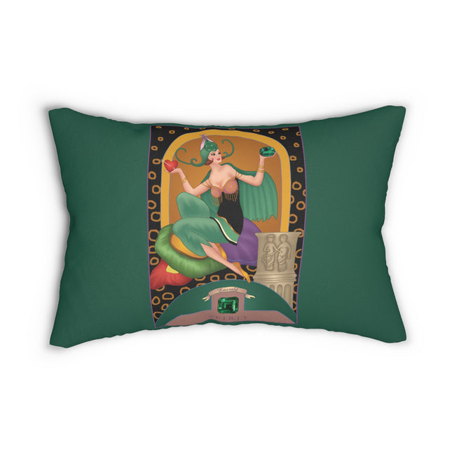 May & Emerald (from the Gem Series) by Sofia Chiostri Spun Polyester Lumbar Pillow