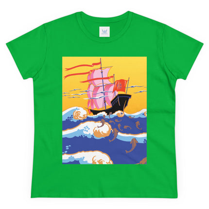 Golden Seas and Whimsical Dreams Women's Midweight Cotton Tee