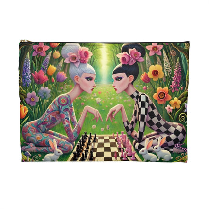 The Spring Gambit: A Fairy’s Move Flat Pouch – Whimsical Chess & Spring Magic