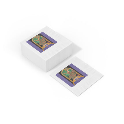 October & Opal, Tourmaline Zodiac White Coined Napkins